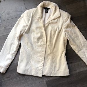 White Faux Fur Jacket Size 10
